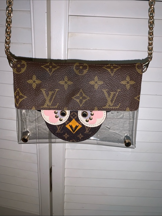 Monogram crossbody bag Handbags - Monogram Clear Crossbody Bag with Gold Chain